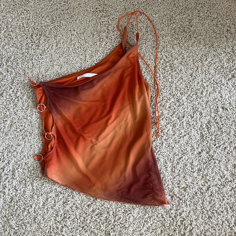 orange patterned top - Picture 3 of 3